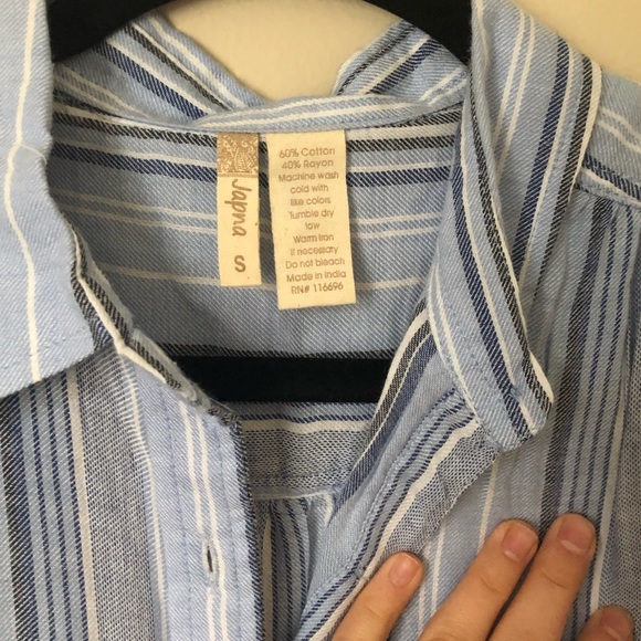 Blue striped button down - Picture 2 of 4